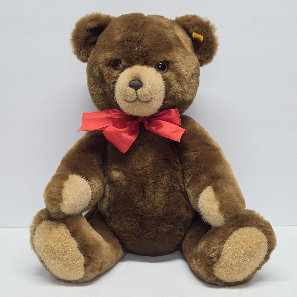 Steiff Petsy Brown Teddy Bear 012624 KNOPF IM OHR Vintage 17" Plush